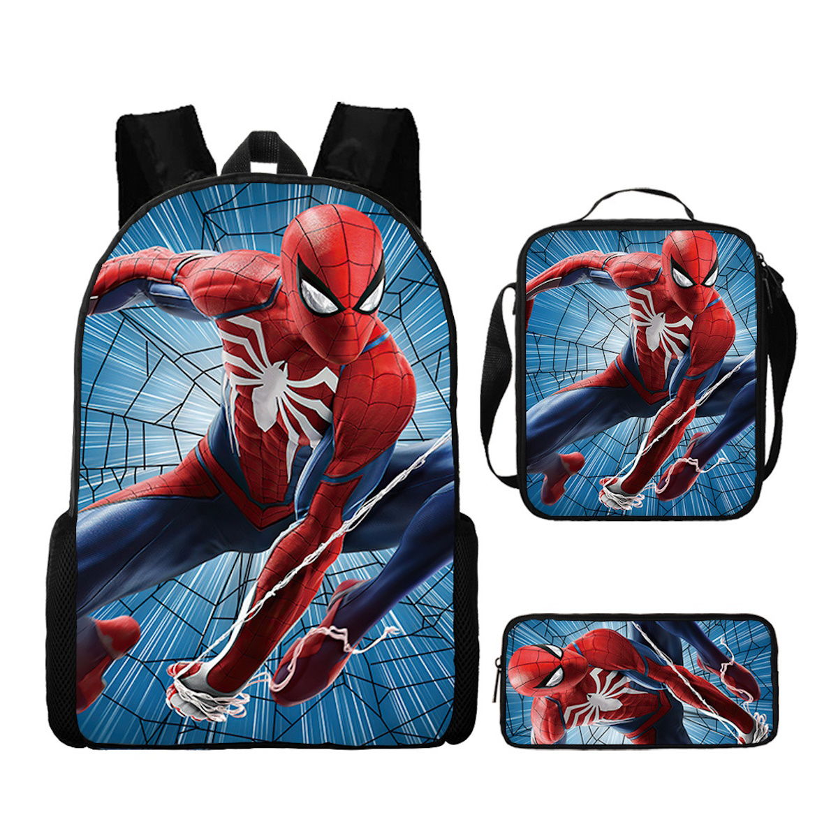 3PCS Spiderman Backpack and Lunchbox Pencil Case Bundle Set - ChildAngle