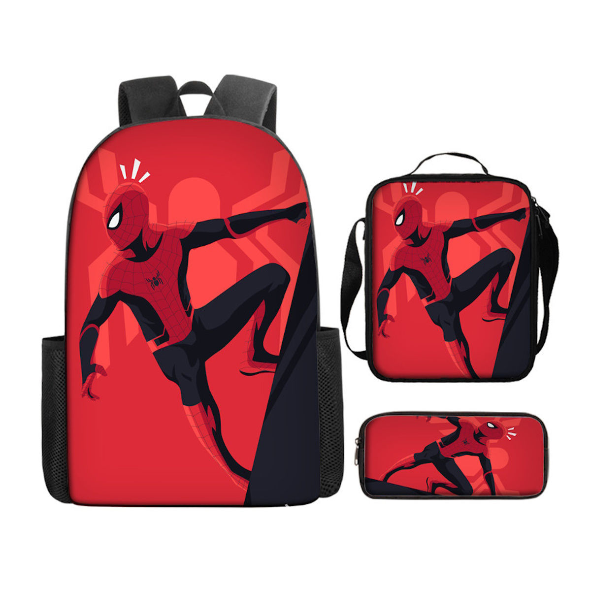 3PCS Spiderman Backpack and Lunchbox Pencil Case Bundle Set - ChildAngle