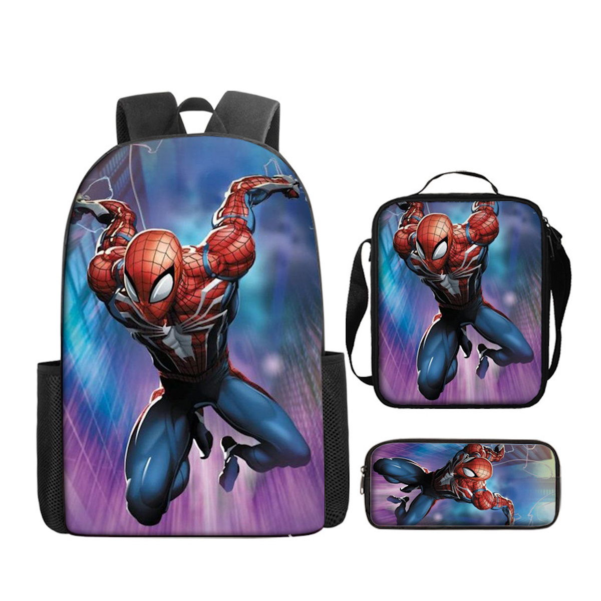 3PCS Spiderman Backpack and Lunchbox Pencil Case Bundle Set - ChildAngle