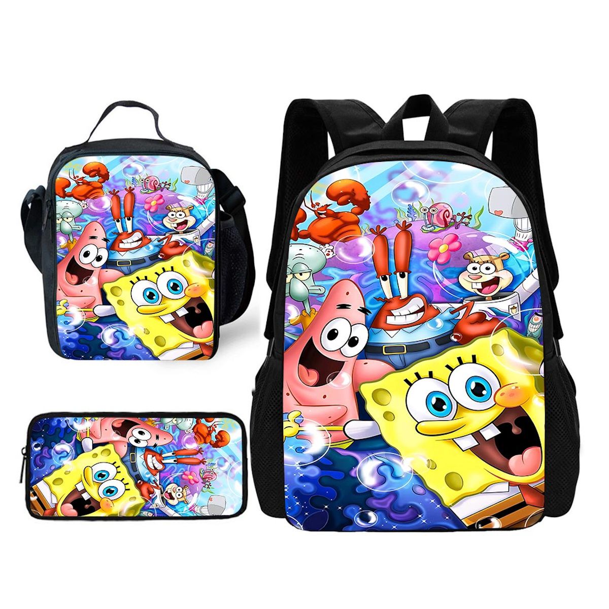 3PCS Spongebob Backpack and Lunchbox Pencil Case Set - ChildAngle
