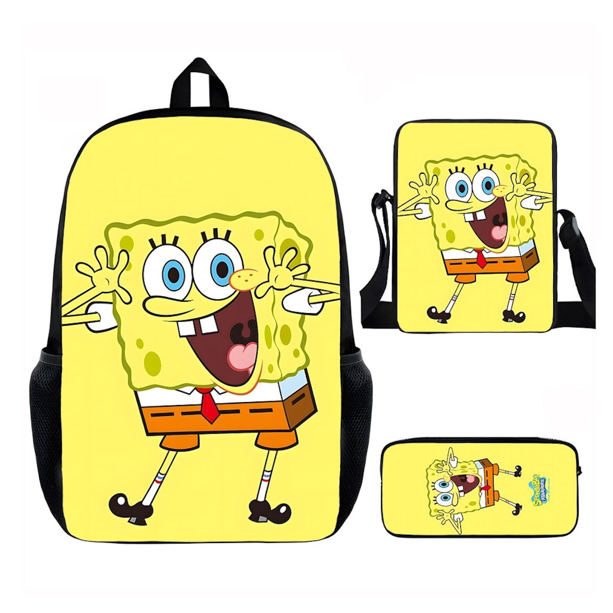 3PCS Spongebob Backpack and Lunchbox Pencil Case Set - ChildAngle