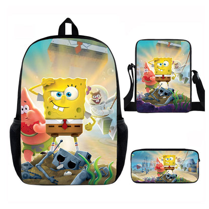 3PCS Spongebob Backpack and Lunchbox Pencil Case Set - ChildAngle