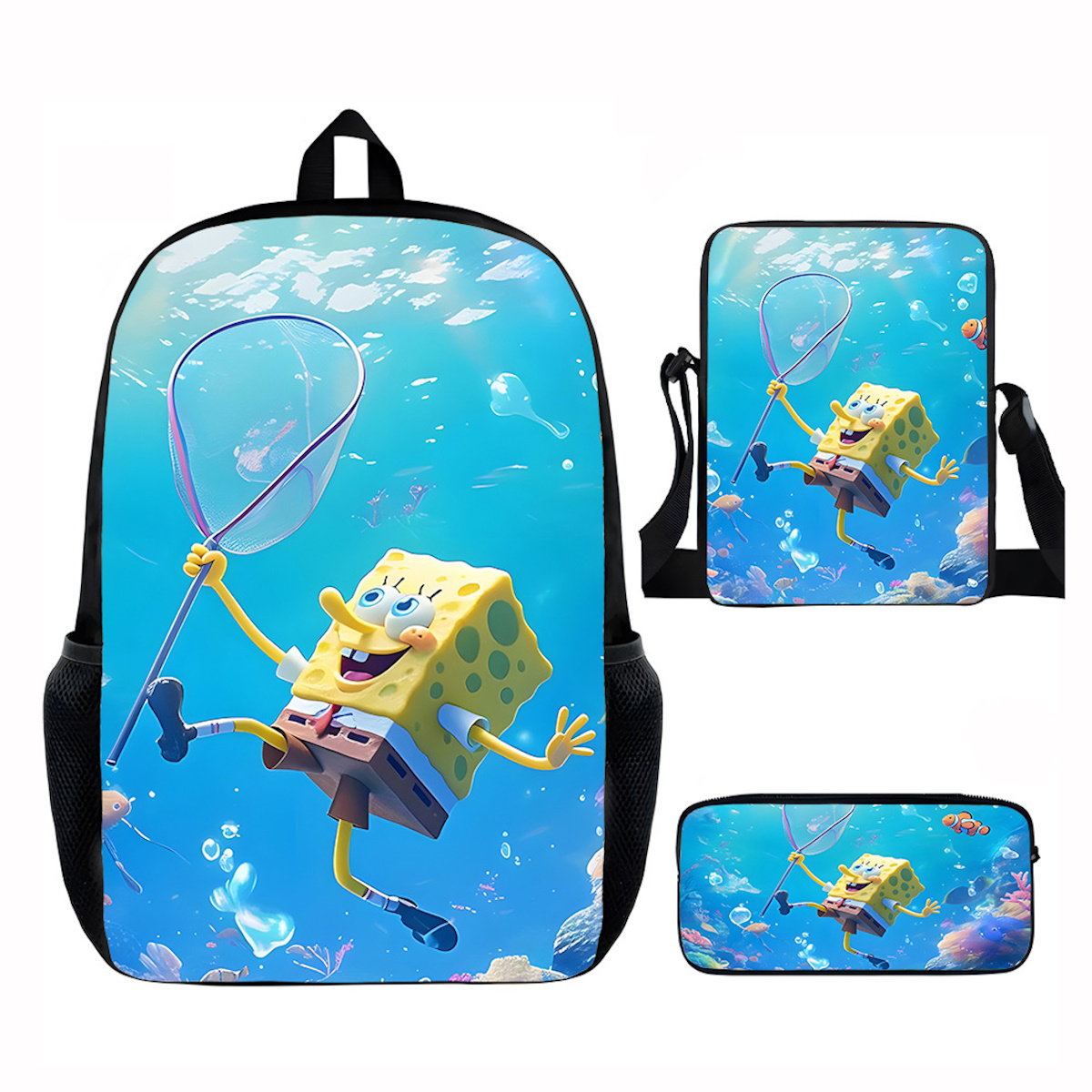3PCS Spongebob Backpack and Lunchbox Pencil Case Set - ChildAngle