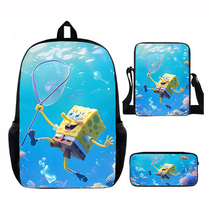 3PCS Spongebob Backpack and Lunchbox Pencil Case Set - ChildAngle