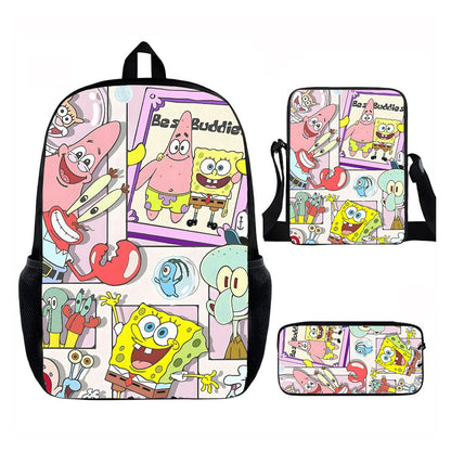 3PCS Spongebob Backpack and Lunchbox Pencil Case Set - ChildAngle
