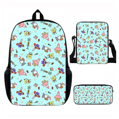 3PCS Spongebob Backpack and Lunchbox Pencil Case Set - ChildAngle