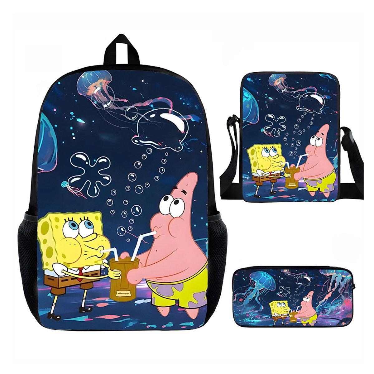 3PCS Spongebob Backpack and Lunchbox Pencil Case Set - ChildAngle