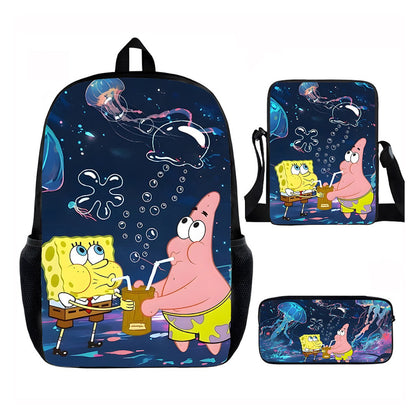 3PCS Spongebob Backpack and Lunchbox Pencil Case Set - ChildAngle