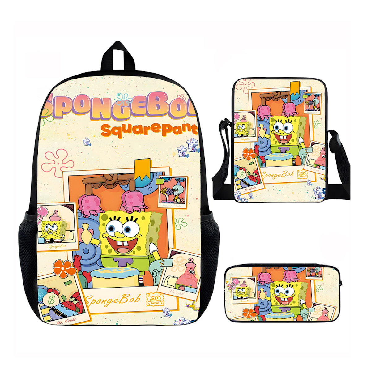 3PCS Spongebob Backpack and Lunchbox Pencil Case Set - ChildAngle
