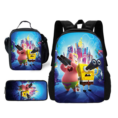 3PCS Spongebob Backpack and Lunchbox Pencil Case Set - ChildAngle