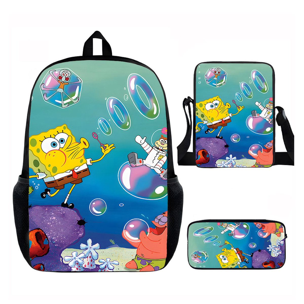3PCS Spongebob Backpack and Lunchbox Pencil Case Set - ChildAngle
