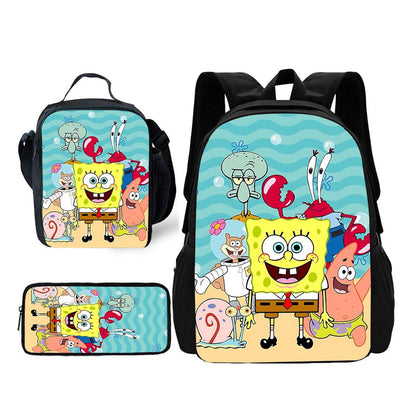 3PCS Spongebob Backpack and Lunchbox Pencil Case Set - ChildAngle