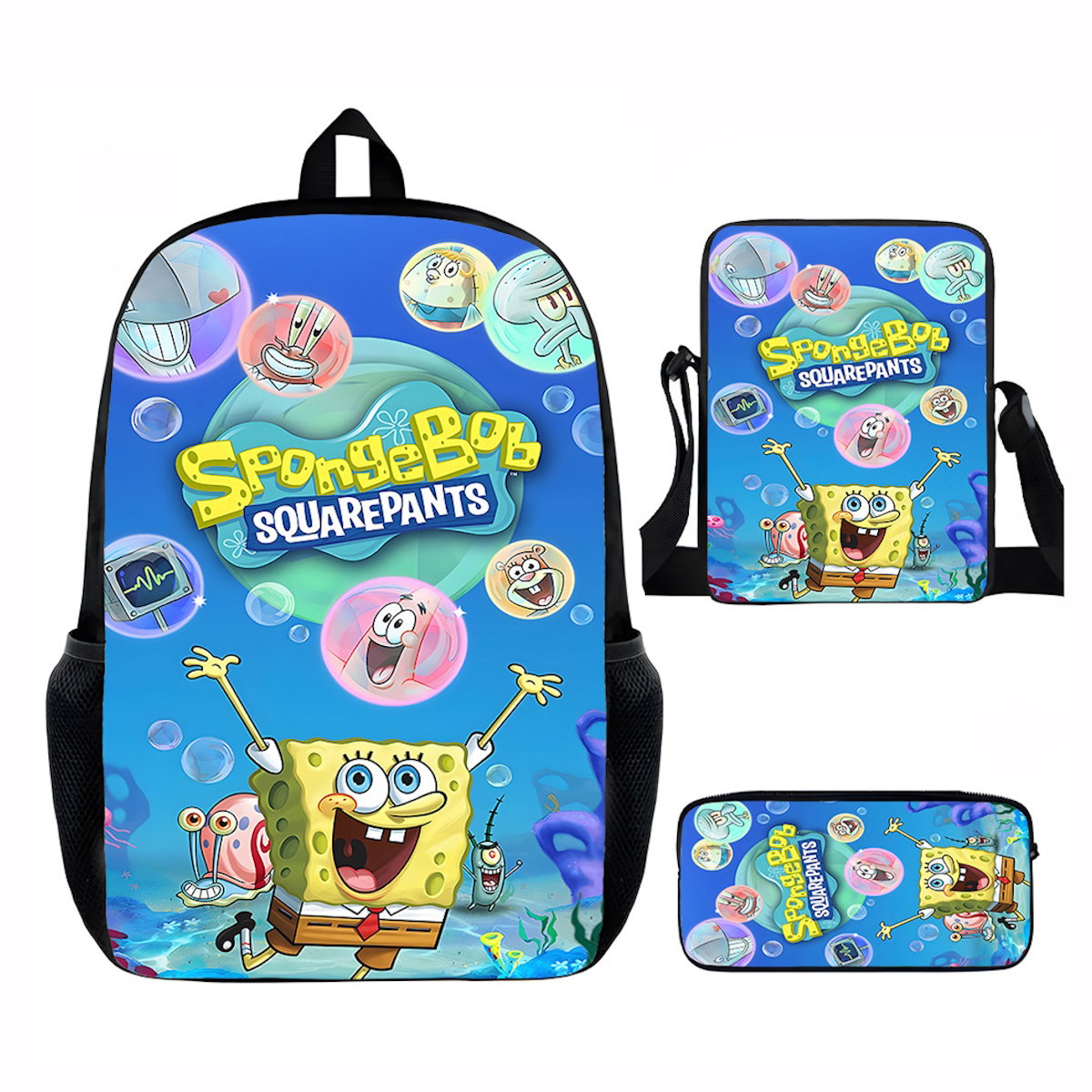 3PCS Spongebob Backpack and Lunchbox Pencil Case Set - ChildAngle