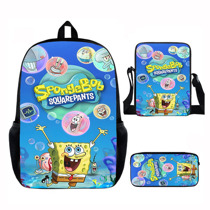 3PCS Spongebob Backpack and Lunchbox Pencil Case Set - ChildAngle