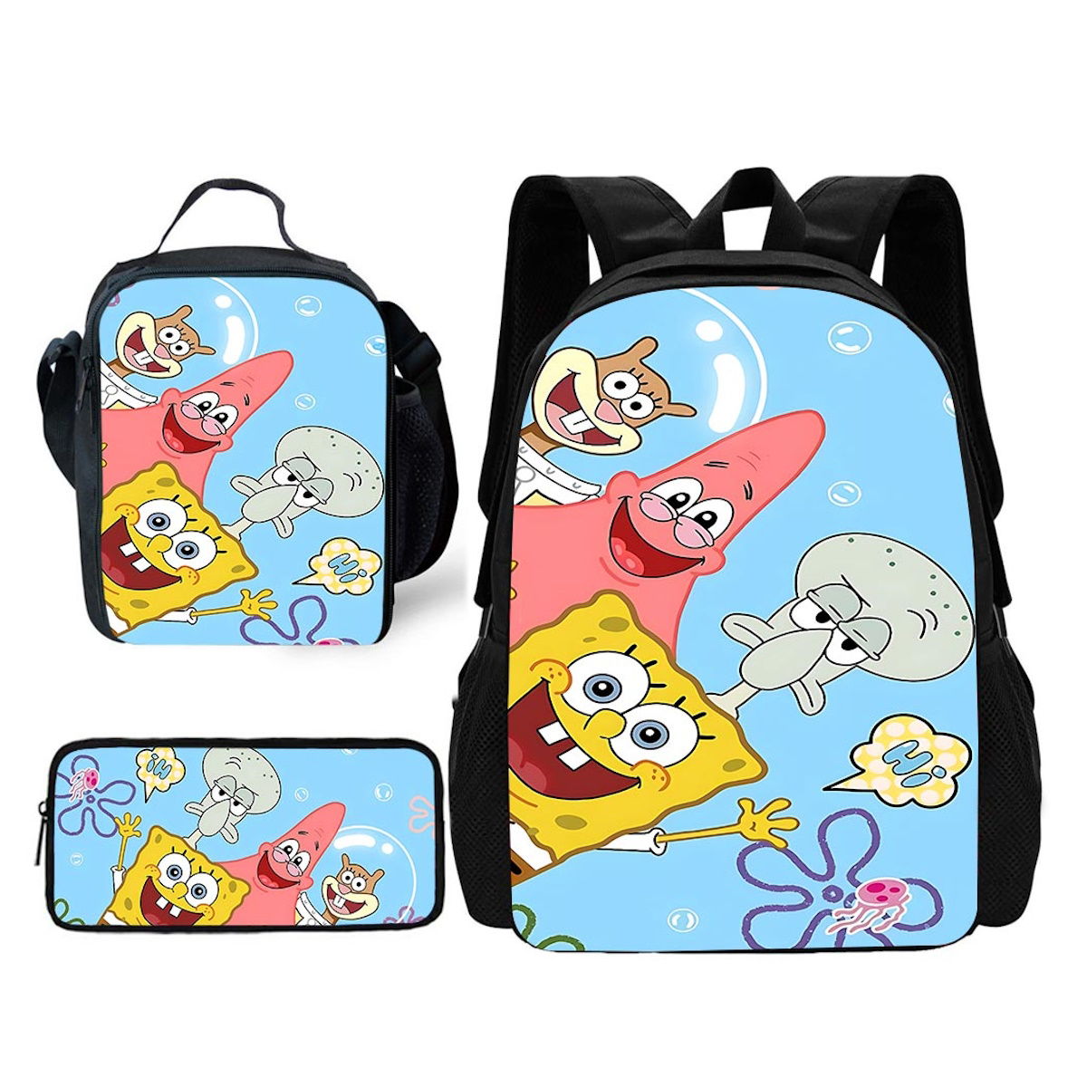 3PCS Spongebob Backpack and Lunchbox Pencil Case Set - ChildAngle