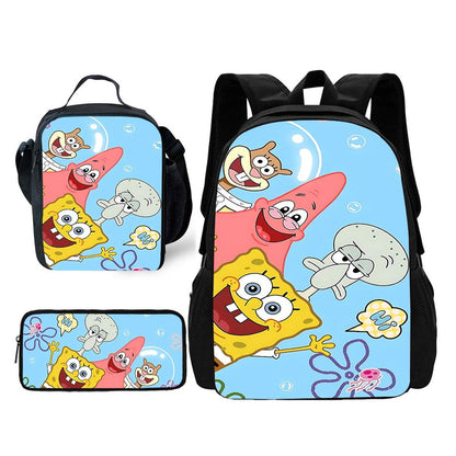 3PCS Spongebob Backpack and Lunchbox Pencil Case Set - ChildAngle