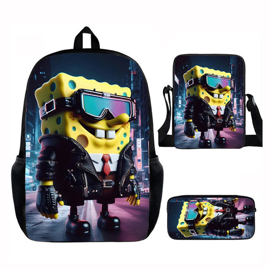 3PCS Spongebob Backpack and Lunchbox Pencil Case Set - ChildAngle