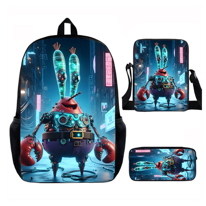 3PCS Spongebob Backpack and Lunchbox Pencil Case Set - ChildAngle