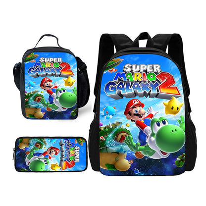 3PCS Super Mario Backpack and Lunchbox Pencil Case Set - ChildAngle