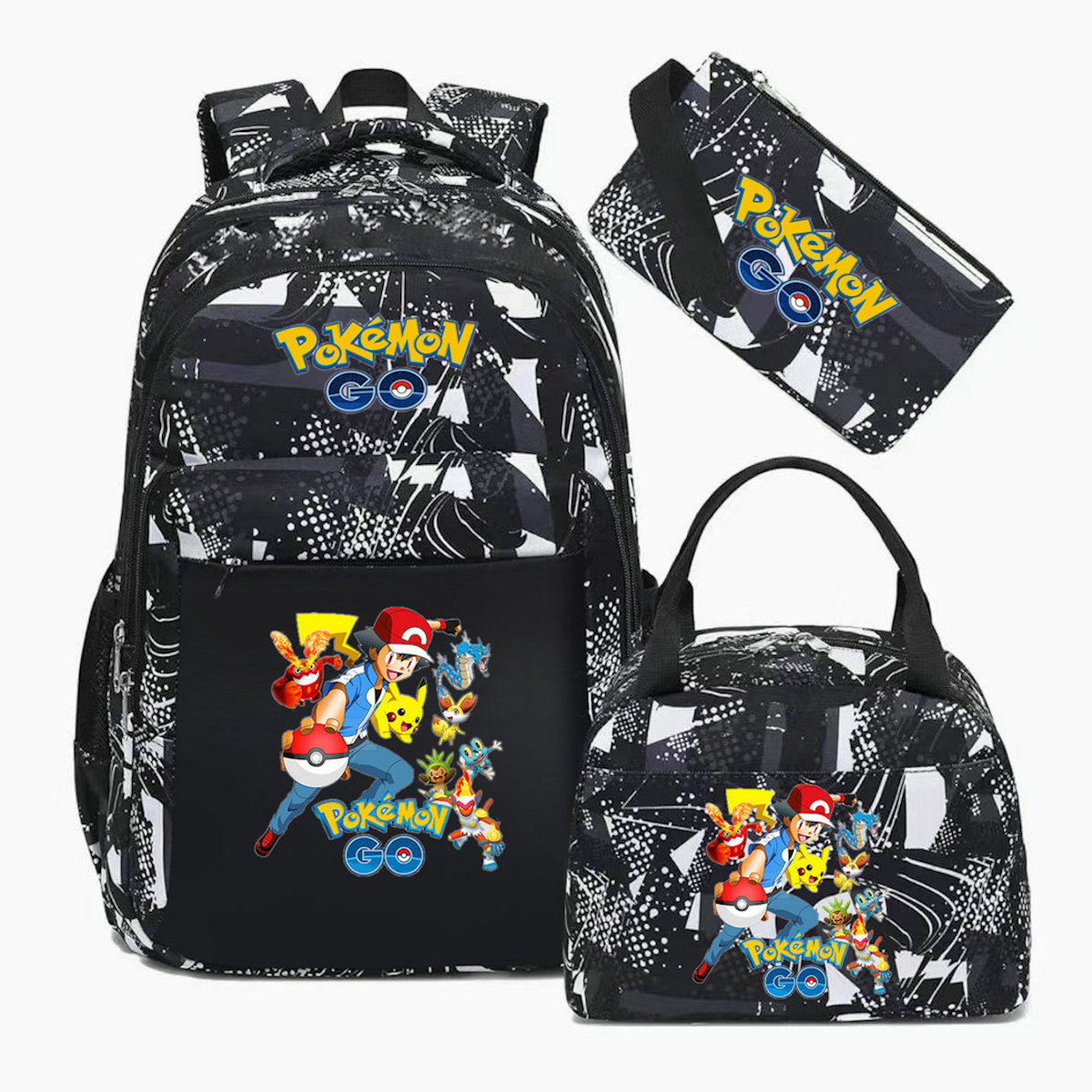 3PCS Pokemon Pikachu Backpack and Lunchbox Pencil Case Set - ChildAngle