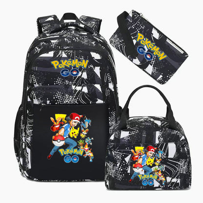 3PCS Pokemon Pikachu Backpack and Lunchbox Pencil Case Set - ChildAngle