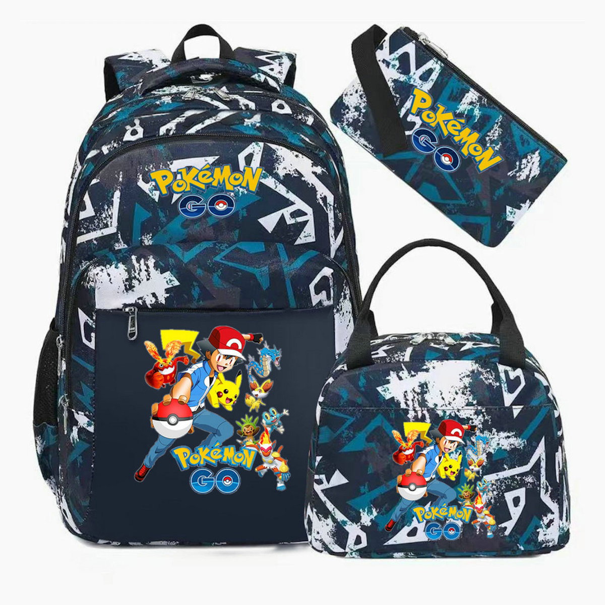 3PCS Pokemon Pikachu Backpack and Lunchbox Pencil Case Set - ChildAngle