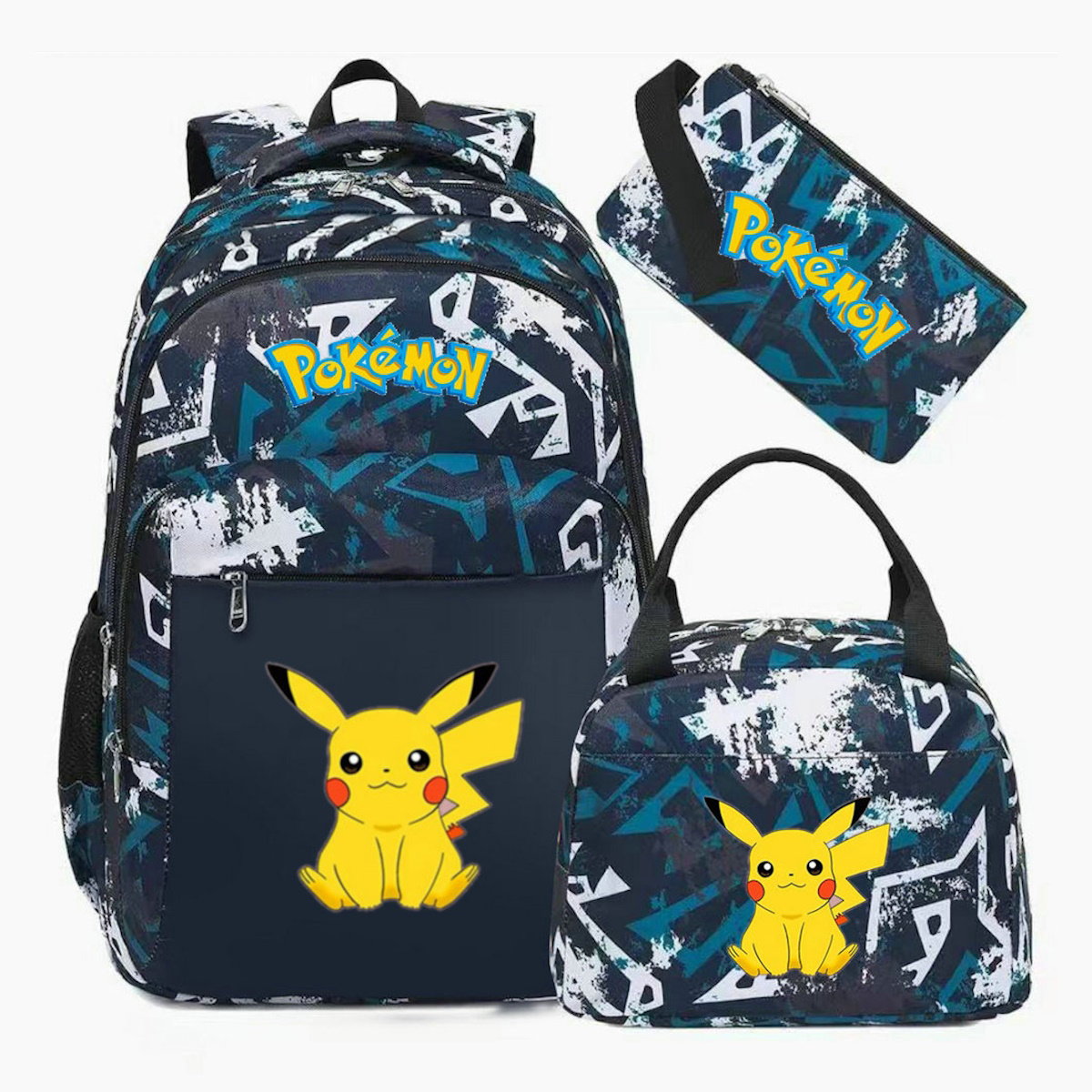 3PCS Pokemon Pikachu Backpack and Lunchbox Pencil Case Set - ChildAngle
