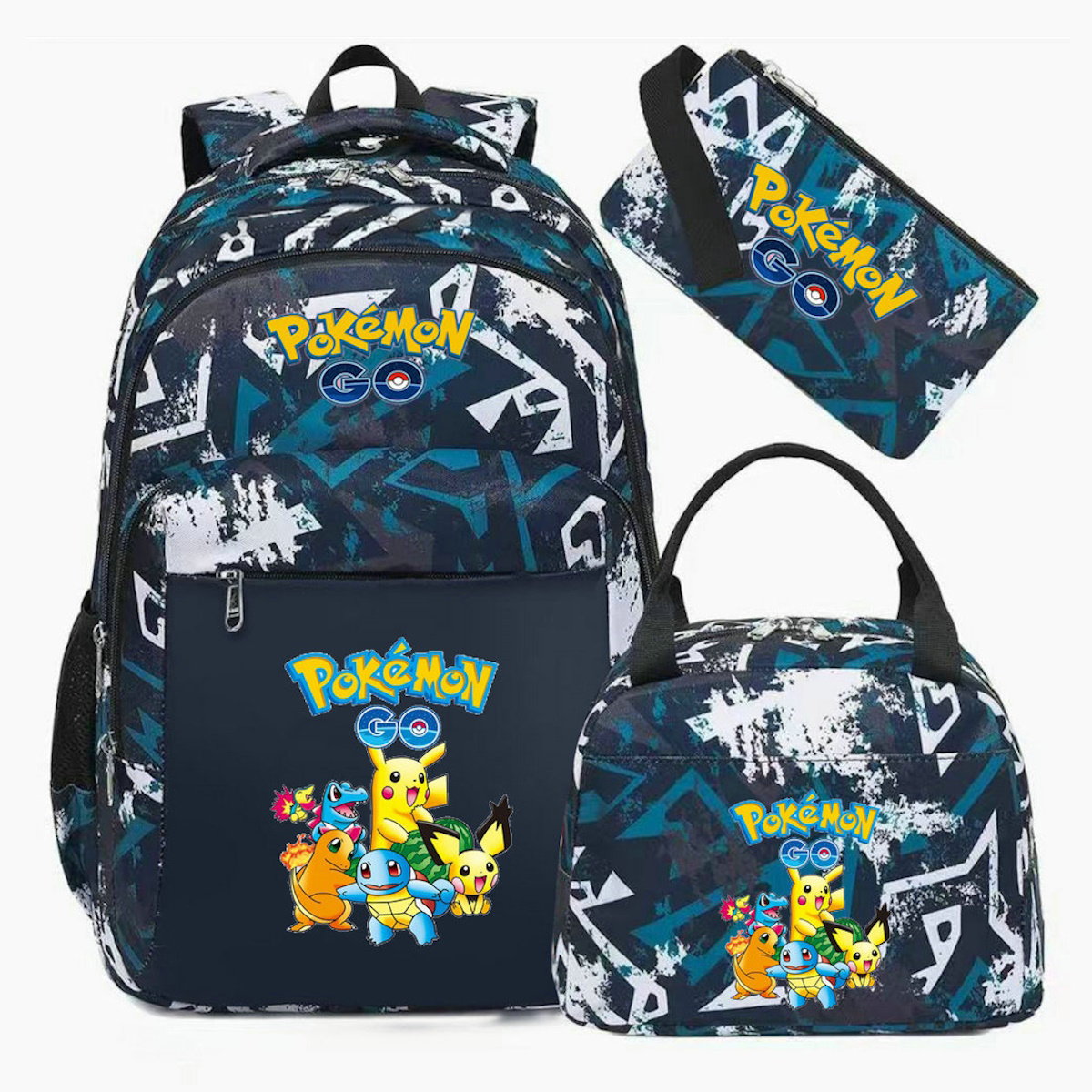 3PCS Pokemon Pikachu Backpack and Lunchbox Pencil Case Set - ChildAngle