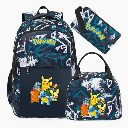 3PCS Pokemon Pikachu Backpack and Lunchbox Pencil Case Set - ChildAngle