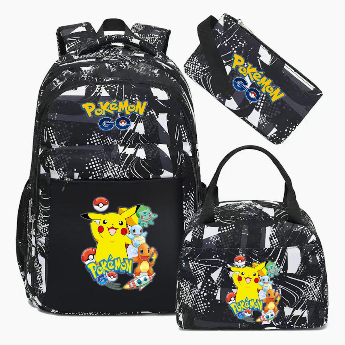 3PCS Pokemon Pikachu Backpack and Lunchbox Pencil Case Set - ChildAngle