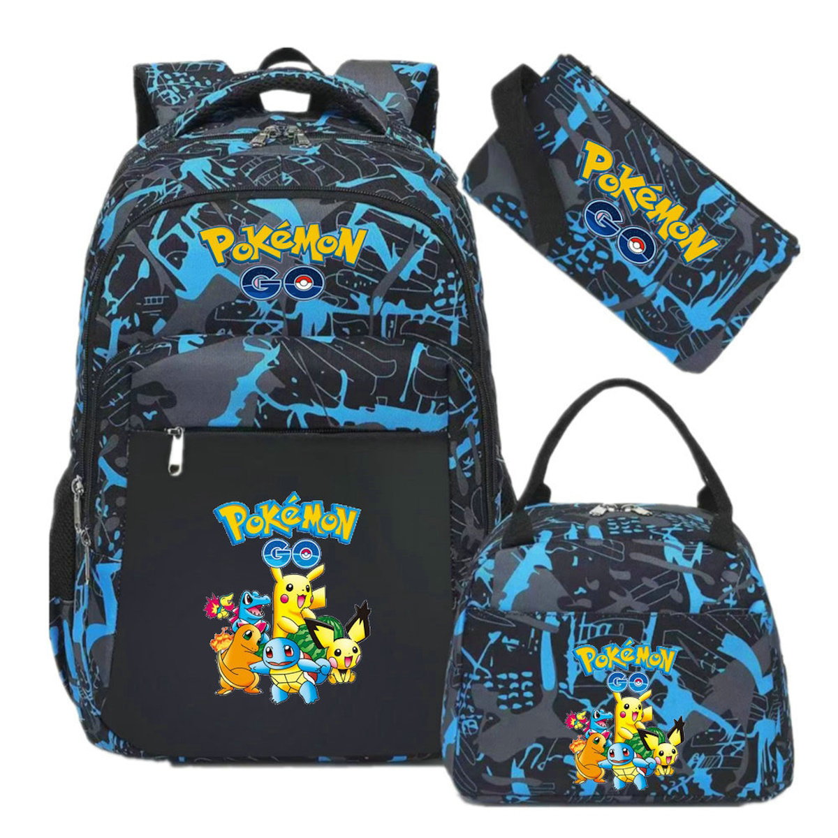 3PCS Pokemon Pikachu Backpack and Lunchbox Pencil Case Set - ChildAngle