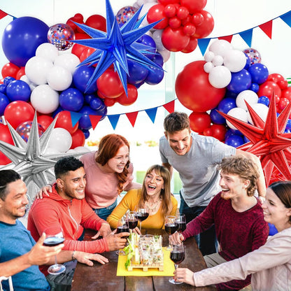 Balloon arch with red, blue, and white balloons - ChildAngle 4th of July Balloons Garland Starburst