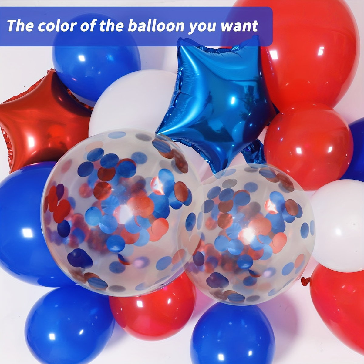 Balloon arch with red, blue, and white balloons in a patriotic theme -  ChildAngle 4th of July Balloons Patriotic Balloons Garland