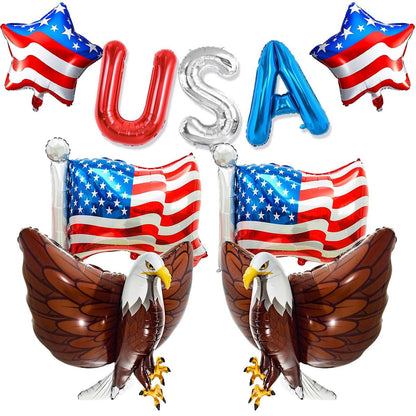 Bald Eagle American flags and USA Letter balloons for 4th of July - ChildAngle 