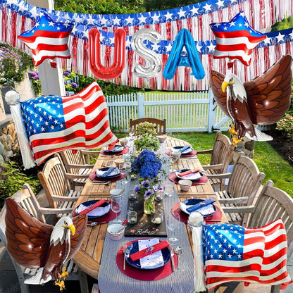 Bald Eagle American flags and USA Letter balloons for 4th of July - ChildAngle 