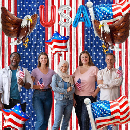 Bald Eagle American flags and USA Letter balloons for 4th of July - ChildAngle 