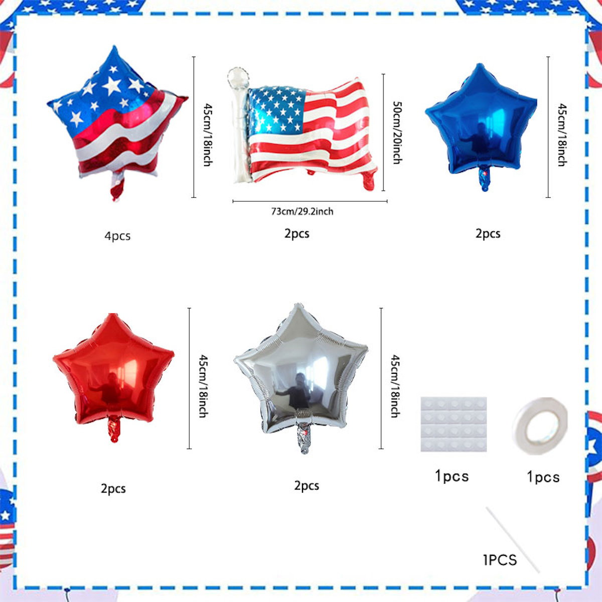 Stars Stripes Patriotic Balloons - ChildAngle 4th of July Balloons Bouquet for Independece Day American Flag