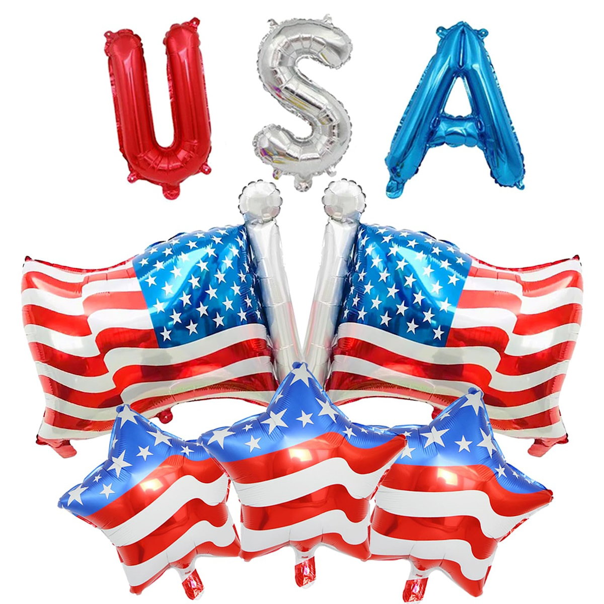 Stars Stripes Patriotic Balloons - ChildAngle 4th of July Balloons Bouquet for Independece Day American Flag
