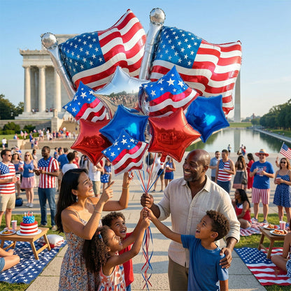 Stars Stripes Patriotic Balloons - ChildAngle 4th of July Balloons Bouquet for Independece Day American Flag