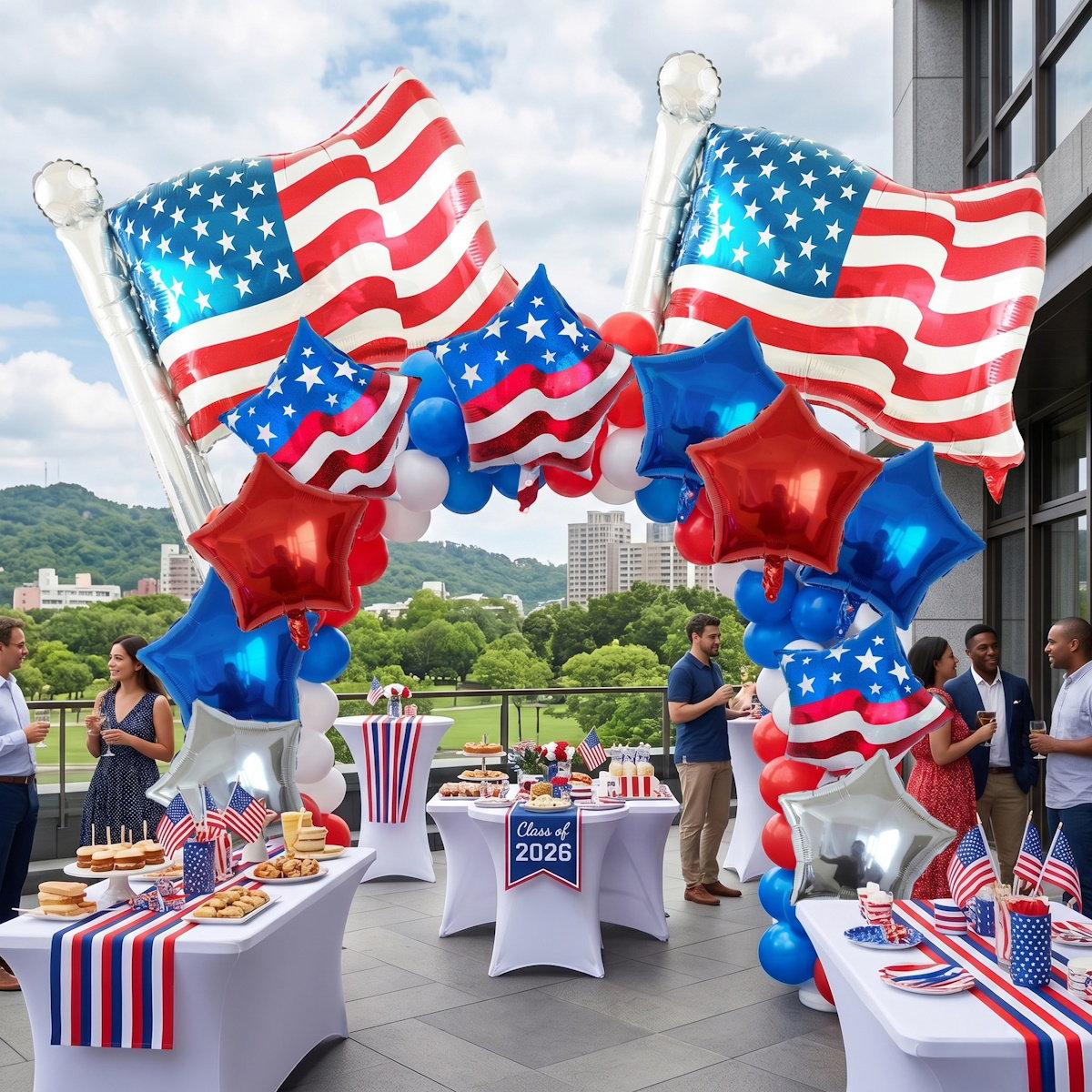 Stars Stripes Patriotic Balloons - ChildAngle 4th of July Balloons Bouquet for Independece Day American Flag