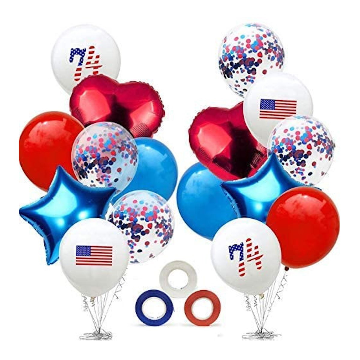 American flag-themed balloons and 'USA' letters - ChildAngle 4th of July Balloons