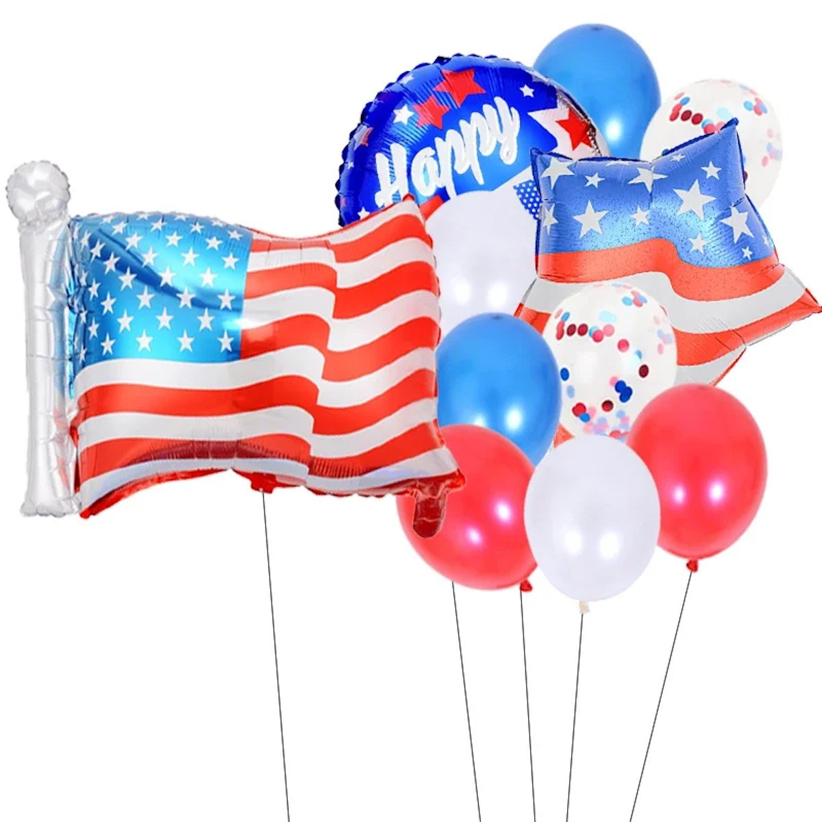 American flag-themed balloons and 'USA' letters - ChildAngle 4th of July Balloons