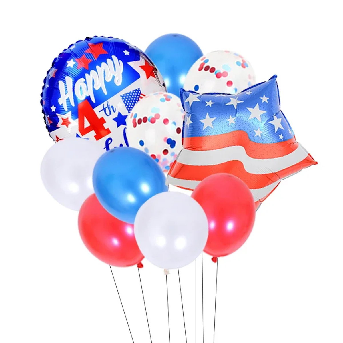 American flag-themed balloons and 'USA' letters - ChildAngle 4th of July Balloons
