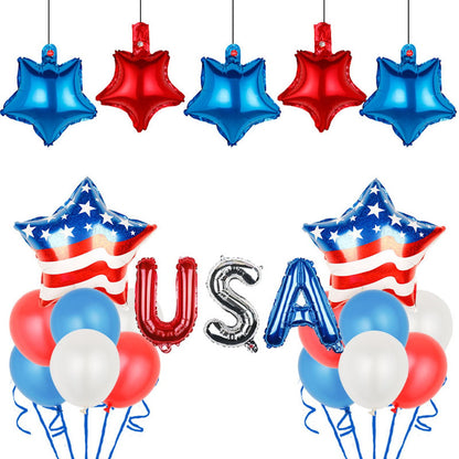 American flag-themed balloons and 'USA' letters - ChildAngle 4th of July Balloons