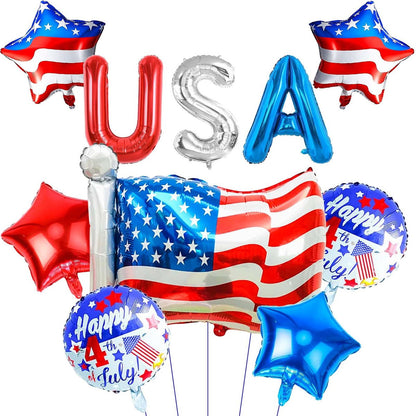 American flag-themed balloons and 'USA' letters - ChildAngle 4th of July Balloons