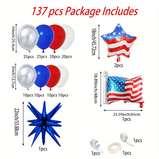 Balloon arch with American flags and stars - ChildAngle Starburst American Flag Patriotic Balloon Arch Kits