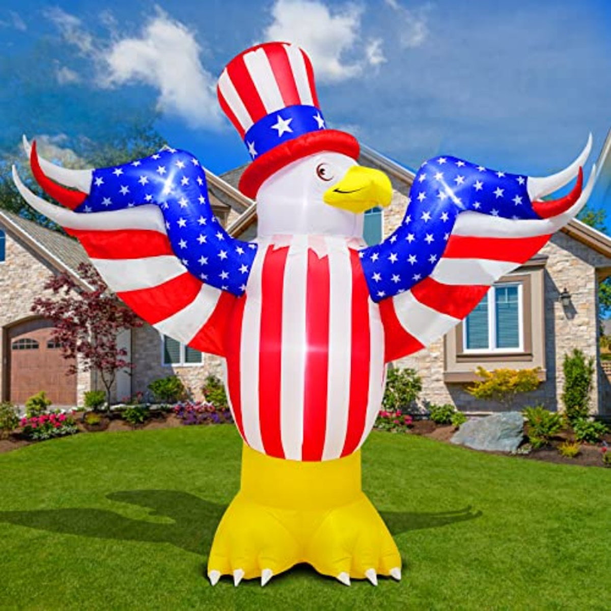 Inflatable eagle with Hat - ChildAngle 4th of July Inflatables 6ft Eagle with Hat Outdoor Decorations for Independence Day