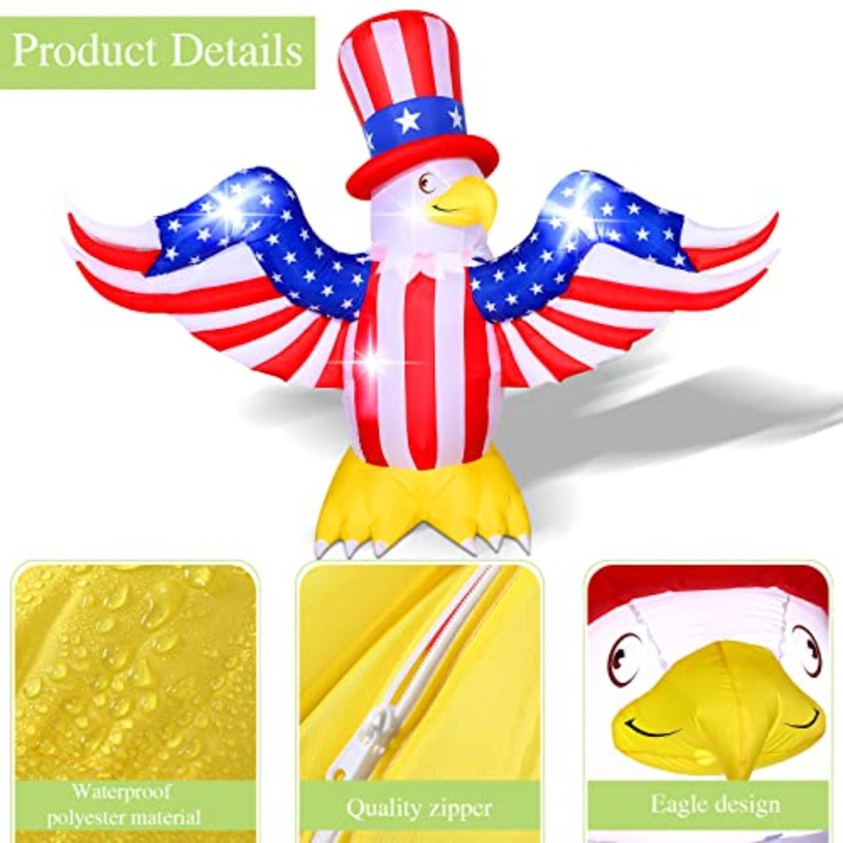 Inflatable eagle with Hat - ChildAngle 4th of July Inflatables 6ft Eagle with Hat Outdoor Decorations for Independence Day