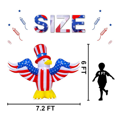 Inflatable eagle with Hat - ChildAngle 4th of July Inflatables 6ft Eagle with Hat Outdoor Decorations for Independence Day