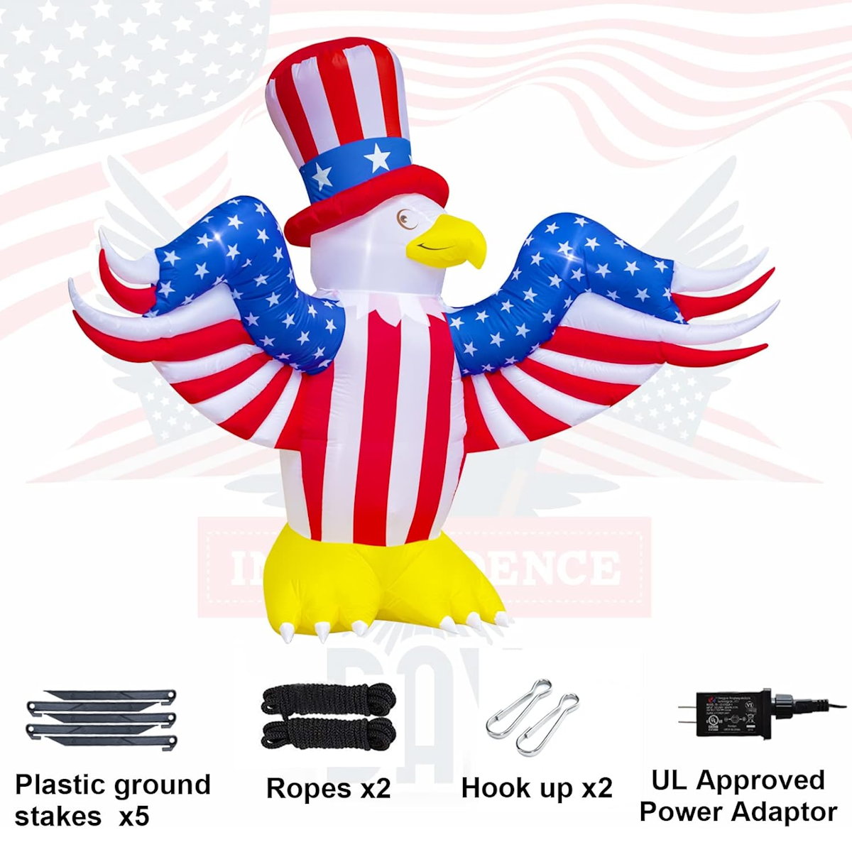 Inflatable eagle with Hat - ChildAngle 4th of July Inflatables 6ft Eagle with Hat Outdoor Decorations for Independence Day